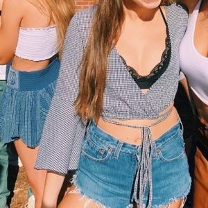 Gingham Wrap Top